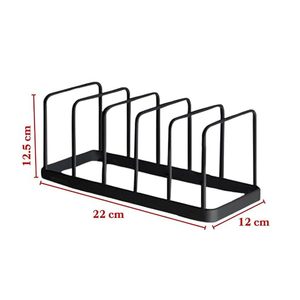 Minimalist Metal <b>Plate</b> Rack <b>Standing</b> Type Rectangular Single Tier Durable Kitchen Storage Holder for Tableware - Product Image 3