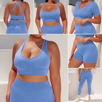 Conjunto Deportivo de 3 Piezas para Mujer, de Secado Rápido, Transpirable, con Leggings de Manga Larga, Chaqueta de Compresión y Sujetador Deportivo para Yoga, Gimnasio y Entrenamiento