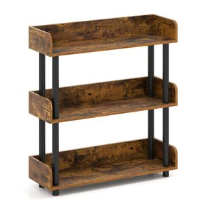 Libreria Industriale Rustica Marrone a 3 Ripiani, 33 Libbre per Ripiano, Organizzatore con Protezioni Anti-Caduta per Hotel - Product Image 3