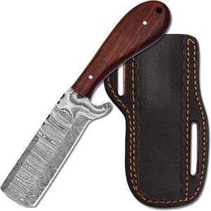 Cuchillo de caza industrial OEM de Damasco, económico, de 8 pulgadas, hoja fija de espiga completa con mango de palisandro, hecho a mano en acero de Damasco - Product Image 2