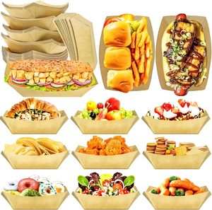 Las mejores bandejas de comida con forma de barco para servir gofres, churros y aperitivos de postre, bandejas de comida de 6x10 pulgadas con forma de barco para chaat, fideos y frituras - Product Image 3