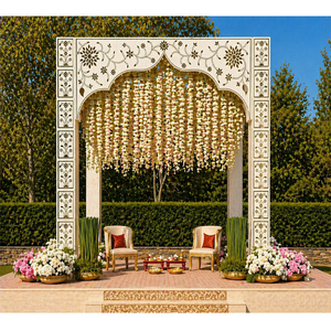 Picture-Perfect Mirror Mandap for Outdoor Weddings Designer Mirror <b>Panel</b> Mandap For Hindu Wedding luxury <b>White</b> Mirror Mandap USA - Product Image 1