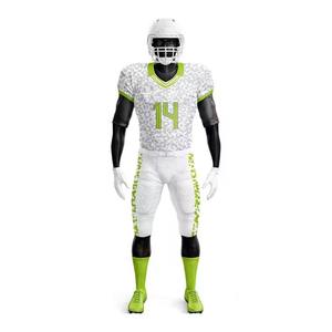 Customizable Men's American Football Jersey Set White Green Leopard Print Short Sleeve Moisture Wicking Uniform 14 - Product Image 2
