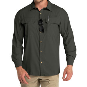 เสื้อเดินป่าคุณภาพสูงสำหรับผู้ชาย เสื้อตกปลา ระบายอากาศ แห้งเร็ว มีกระเป๋าหลายช่อง เสื้อผู้ชายสำหรับกิจกรรมกลางแจ้ง เสื้อเดินป่าสำหรับผู้ชาย - Product Image 1