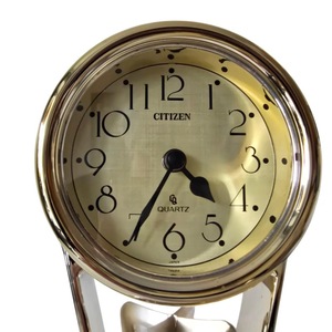 Citizen Brass <b>Desk</b> <b>Clock</b> Circular Modern Design Quartz Movement Battery Operated Needle Display - Product Image 5
