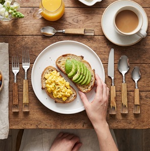 Stainless Steel Eco Friendly Flatware 4-Piece Cutlery Set <b>Mirror</b> Polish Marble Handle Wholesale Price Home & Restaurant Use - Product Image 1