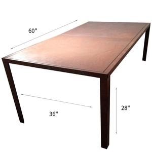 Mesa de Comedor Rústica de Acero Corten, Diseño Industrial de Metal, Tradicional para Hogar Moderno, Hotel, Uso en Exteriores, Recubrimiento en Polvo Duradero - Product Image 3