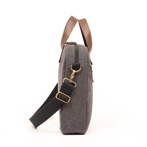 Gray Laptop <b>Briefcase</b> File Storage Bag GRS Cotton GRS PU Leather Fashion Computer Handbag - Product Image 5