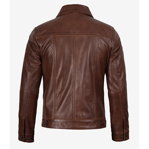 2026 OEM Best Trending Dark Brown Genuine Cowhide Leather Jackets For Men's High Quality Low MOQ Winter Fashion Heated Jackets - Product Image 6