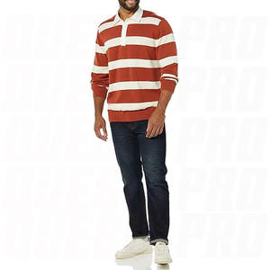 Wholesale 100% Cotton Men's <b>Long</b> <b>Sleeve</b> <b>Polo</b> <b>Shirt</b> Rugby for Round Striped Design Digital Printing Men's <b>Long</b> <b>Sleeve</b> <b>Polo</b> <b>Shirts</b> - Product Image 4