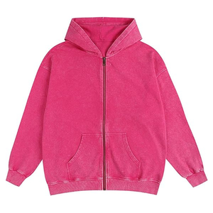 Sweat à capuche rose délavé personnalisé - Product Image 1
