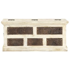 Tavolino da caffè quadrato bianco in legno massello di mango da 26,8 pollici - Product Image 2