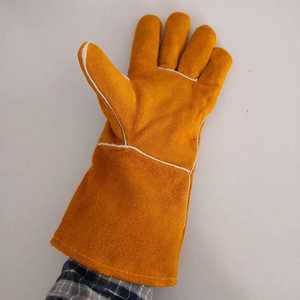 Gants de soudage en cuir de qualité supérieure, gants de travail de sécurité industrielle, résistants à la chaleur pour le travail des métaux, gants de soudage durables - Product Image 6