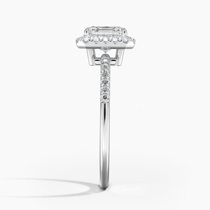 BOJ <b>Ring</b> 029 Asscher Cut 925 <b>Silver</b> Cambria Halo White Diamond <b>Ring</b> 2ct D Color VVS1 Moissanite GRA Certified Low Price <b>Ring</b> - Product Image 3