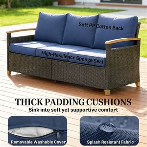 Divano Doppio da Esterno Blu Scuro per Terrazze e Giardini - Product Image 2