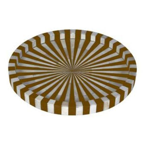 Plateau d'incrustation d'os de qualité supérieure | Plateau rond avec design inspiré d'Ashoka Chakra pour les cadeaux patrimoniaux, la décoration et le service de déclaration - Product Image 1
