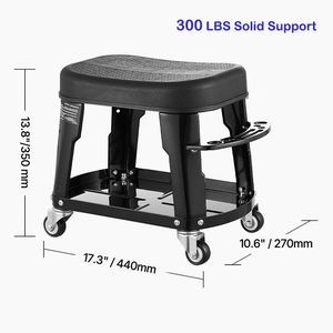 Rolling <b>Workshop</b> Seat with Tool Tray Mechanic <b>Stool</b> Featuring Convenient Movement and Storage - Product Image 6