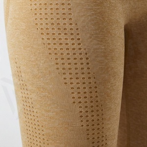 High Waist Seamless Knitted <b>Leggings</b> Full Length Tummy Control Breathable Compression <b>Women's</b> Solid Color Stretch Pants - Product Image 5