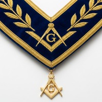 Tablier de maître maçon bleu avec broderie dorée et symbole G – Régalia classique de loge maçonnique pour les francs-maçons