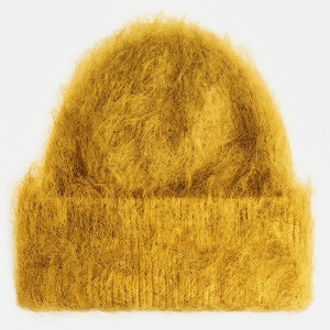 Gorros de Punto Acrílicos de Alta Calidad al por Mayor, Mezcla de Mohair, Lisos, con Puño, Personalizables, Cálidos para Invierno - Product Image 6