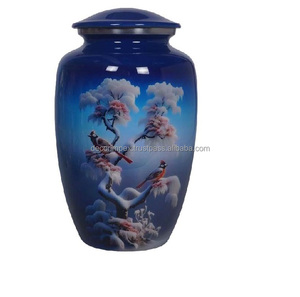 Urna de cremación de Metal con acabado de buena calidad para adultos para cenizas humanas, urna decorativa para cenizas de metal, urna funeraria para adultos - Product Image 1