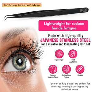 Pince à épiler d'isolation de logo personnalisé volume d'extension de cils pince à épiler en acier inoxydable volume pince à épiler pointe en fibre - Product Image 4