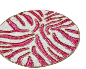 Caminos de mesa circulares hechos a mano modernos con cuentas, manteles individuales decorativos atractivos para el hogar, Fabricante Mayorista de accesorios de mesa - Product Image 6