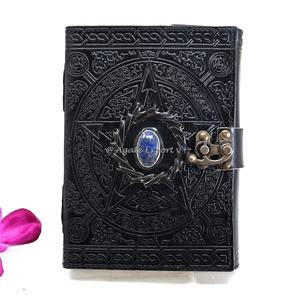 Black Leather Journal with Golden Cel Tic Tree of Life Design Leather Crafts Leather Journal Diary for Gift - Product Image 4