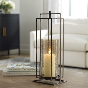 Lavish Metal Glass <b>Hurricane</b> Candle Holder Premium Decorative <b>Lantern</b> for Christmas Easter Handmade Durable Living Space - Product Image 3