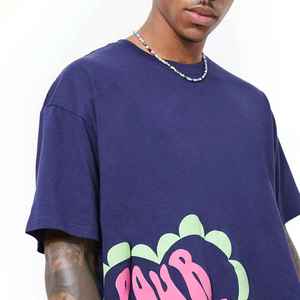 T-shirts en gros avec impression 3D en relief, personnalisables avec logo, en coton épais pour l'été, anti-plis, 100 % coton - Product Image 5