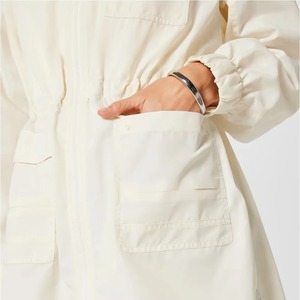 Chaqueta Larga con Capucha y Cremallera para Mujer, Estilo Utilitario, Manga Larga, Tejido de Poliéster, para Primavera - Product Image 4