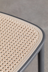 Silla de comedor de metal minimalista contemporánea para el hogar, bar, apartamento, taller y restaurante, uso de madera de teca, diseño moderno - Product Image 5