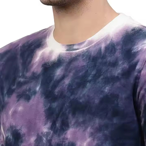 Men's Tie Dye Cotton 2-Piece <b>Set</b> Crew Neck T-Shirt Shorts Casual Summer Wear Breathable <b>Knitted</b> Sportswear - Product Image 6