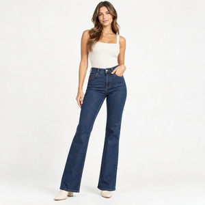 Jean skinny bootcut taille haute pour femme - Denim stretch délavé moyen Taille XS Vente en gros sous marque privée - Product Image 5