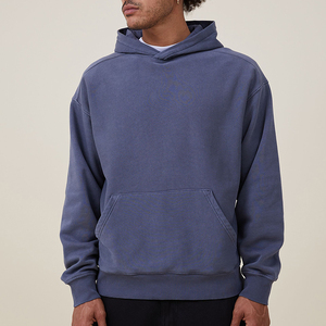 Sweat à capuche pour homme en molleton bouclette, coupe oversize à épaules tombantes, avec impression en relief personnalisée - Product Image 1