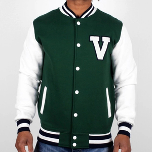 เสื้อแจ็คเก็ต Letterman Varsity สำหรับผู้ชาย สไตล์ลำลองแนวสตรีทแวร์ พร้อมรายละเอียดตัดกันอย่างมีสไตล์และทนทาน - Product Image 4
