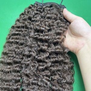 Cheveux longs 8-40 pouces 100% cheveux crus non transformés noirs birmans bouclés trame Machine Double faisceau dessiné de Qhair - Product Image 4