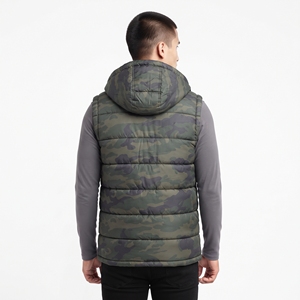 High Quality <b>Men's</b> Winter Camo Padded Vest Quilted <b>Hooded</b> Sleeveless Jacket Warm Insulated Outdoor Casual <b>Gilet</b> - Product Image 6
