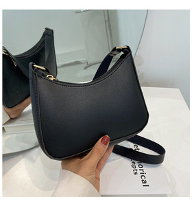 New Designer Solid Color PU Underarm Shoulder Bag for Women Small <b>Square</b> Light Luxury Waterproof Dumpling Bag with Zipper - Product Image 4