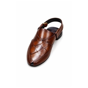 Nuevo Diseño, Sandalias Peshawari de Cuero, Hechas a Mano, Ligeras, con Punta Abierta, Correa con Hebilla, Cuero Vacuno - Product Image 1