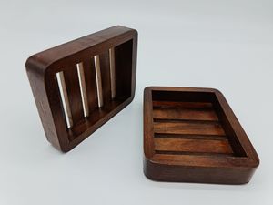 Eco-Friendly Rectangular Wooden Soap Dishes - Product Image 3
