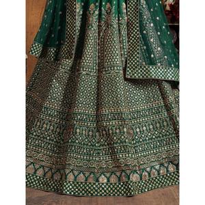 ชุดแต่งงานผ้าไหมดิบปักเลื่อมสีเขียวแม่เหล็ก - Product Image 2