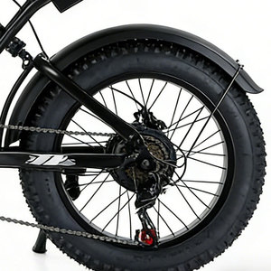 Bicicleta eléctrica de montaña deportiva con neumáticos de nieve retro 20*4, batería de litio de 48V 15AH, doble suspensión, frenos de disco dobles. - Product Image 5