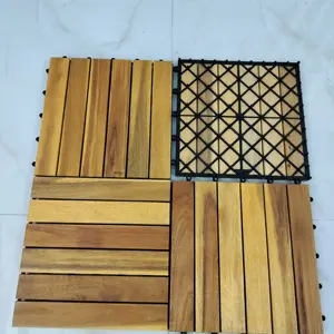 Vietnam supplier Acacia wood Decking Tiles 300 x 300 mm for outdoor flooring/ garden pavement/ patio tile