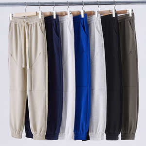 Men's Black Casual Sweatpants Drawstring <b>Elastic</b> <b>Waist</b> Jogger Pants Autumn Solid Color <b>Trousers</b> - Product Image 2