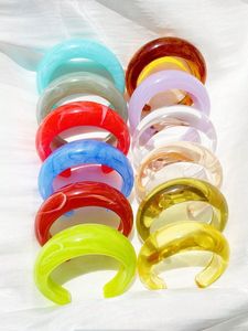 Bracelet manchette en résine de forme irrégulière, en acétate acrylique, couleur écaille de tortue ambrée, bijou de main pour femme, vente en gros - Product Image 5