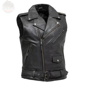 Chaleco de Cuero Genuino de Alta Calidad de Nuevo Diseño para Hombre, con Certificación CE, Protectores Laval 1/2, Transpirable, Resistente al Viento y a la Abrasión, para Motocicleta - Product Image 1