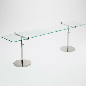 Stainless Steel <b>Silver</b> Frame Base Rectangle Glass Cake Stand With Metal Base Single Piece Dessert Display For Home & Hotel Decor - Product Image 1