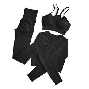 Ensemble de yoga d'entraînement 2 pièces à imprimé tie-dye pour femmes vêtements de fitness de gymnastique active avec soutien-gorge de sport et leggings fermeture à cordon - Product Image 1