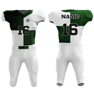 Maillot vert et blanc avec le numéro 16 et pantalon blanc, vêtements de sport, matière douce, tenue de performance, uniforme de football américain - Product Image 1